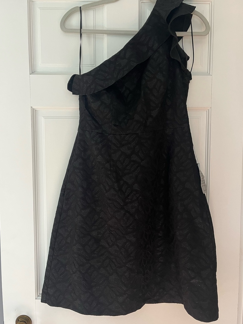 Halston Heritage Black One-Shoulder Ruffle Dress NWT size 4